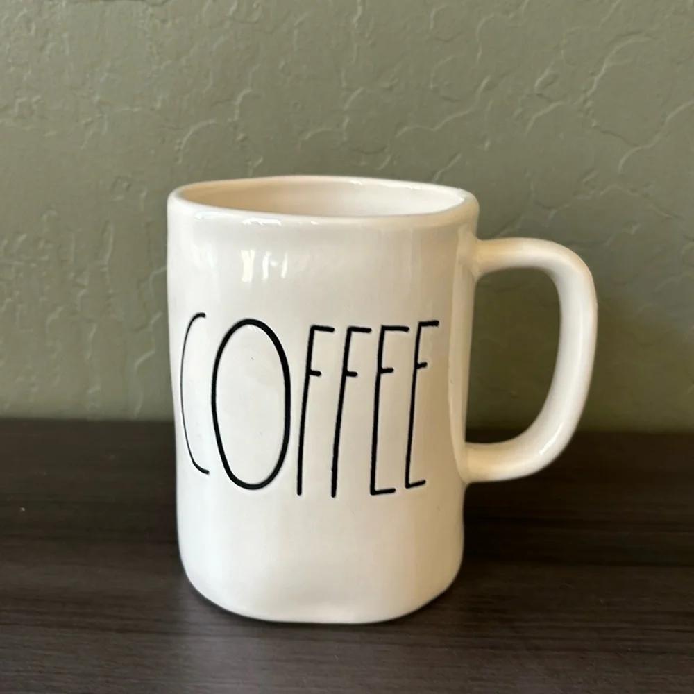 “Coffee” White Ceramic Farmhouse‎ Coffee Mug